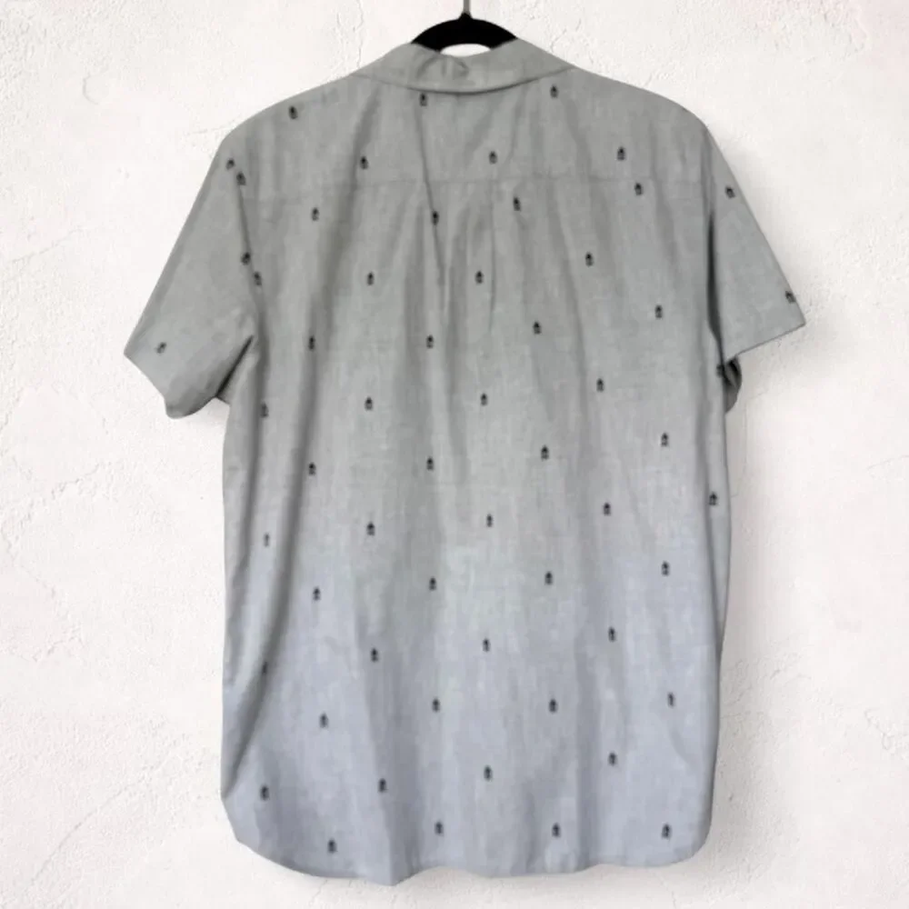 The North Face Gray Short Sleeve Button Up Shirt Mens Large Casual
